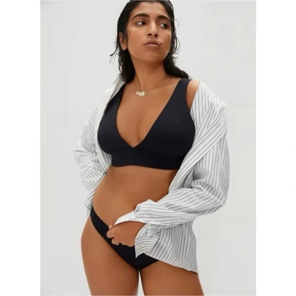 Everlane | The Bikini Bottom in Low-Rise Black Small NWT Swim